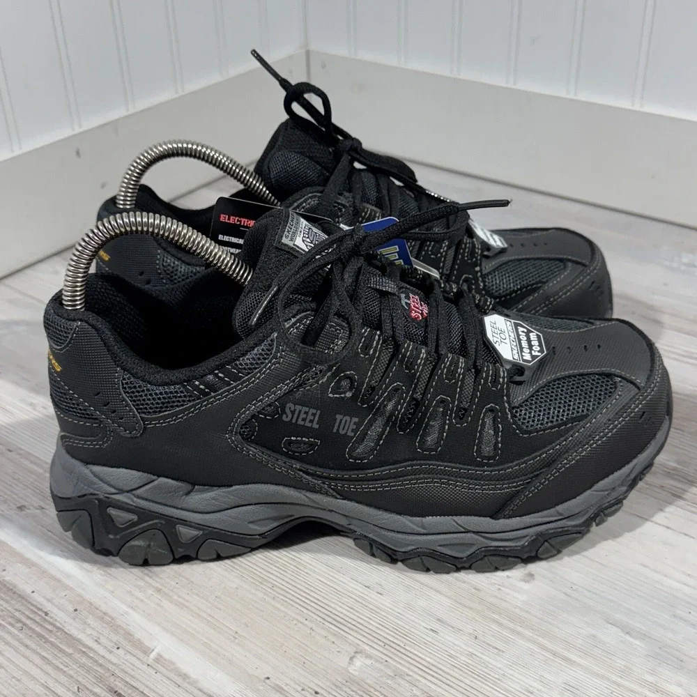 SKECHERS WORK Mens Steel Toe Electrical Hazard Safe Sneakers ASTM Standards Sz 7